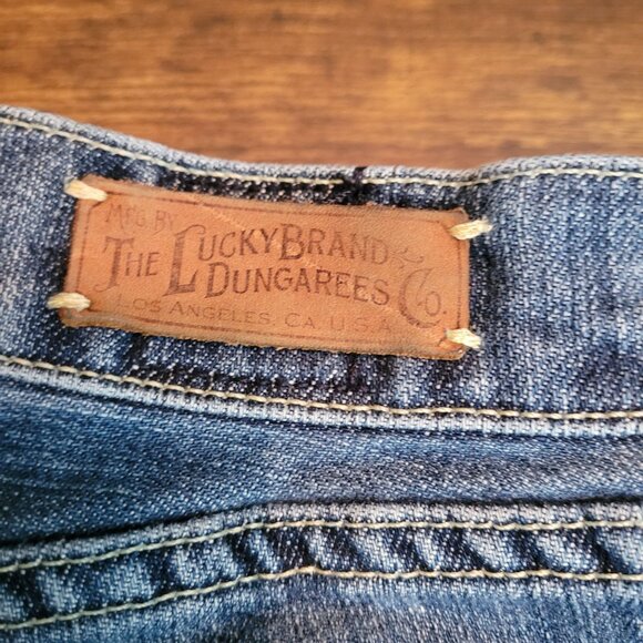 Lucky Brand Jeans Size 6 Gene Montesano Crop Dunagrees USA Medium Light Wash - Picture 4 of 14